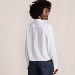 Women's Boxy Cropped No Iron Pintuck Shirt