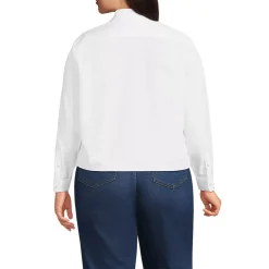 Women's Boxy Cropped No Iron Pintuck Shirt
