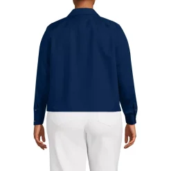 Women's Boxy Cropped No Iron Pintuck Shirt