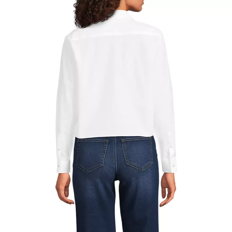 Women's Boxy Cropped No Iron Pintuck Shirt