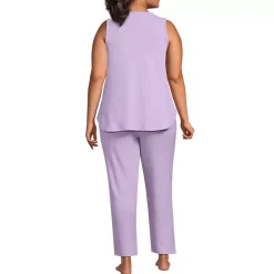 Women's Brushed Cozy Waffle Jersey 3 Piece Pajama Set - Tank Top Pant and Robe