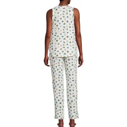 Women's Brushed Cozy Waffle Jersey 3 Piece Pajama Set - Tank Top Pant and Robe