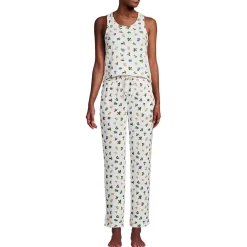 Women's Brushed Cozy Waffle Jersey 3 Piece Pajama Set - Tank Top Pant and Robe