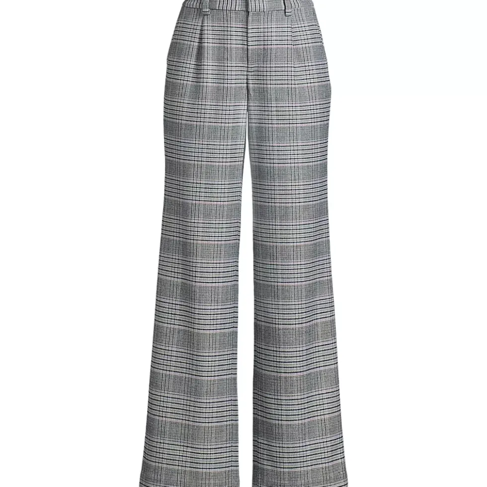 Women's Brushed Flannel High Rise Pleated Wide Leg Pants