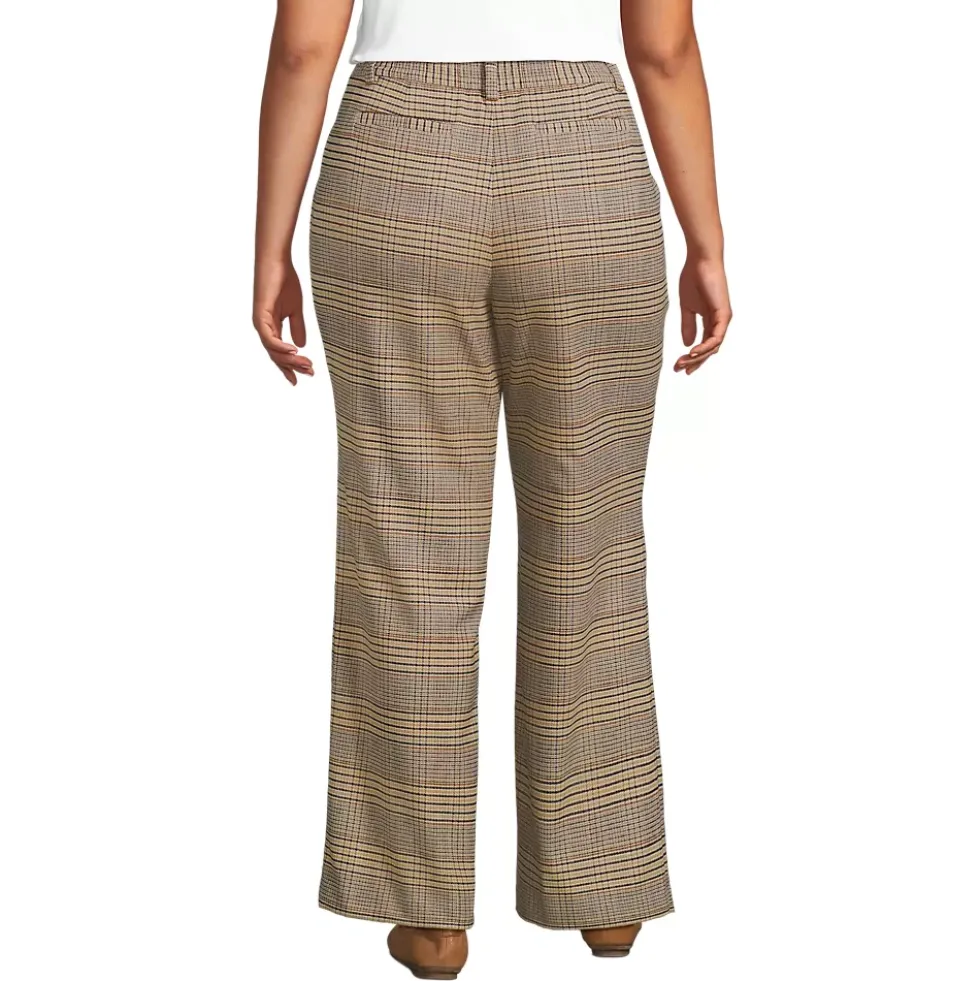 Women's Brushed Flannel High Rise Pleated Wide Leg Pants
