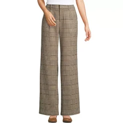 Women's Brushed Flannel High Rise Pleated Wide Leg Pants