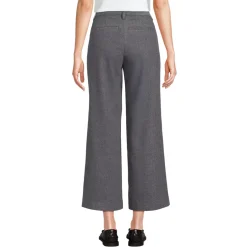 Women's Brushed Flannel High Rise Patch Pocket Wide Leg Crop Pants