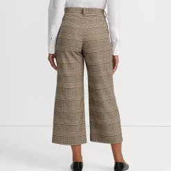 Women's Brushed Flannel High Rise Patch Pocket Wide Leg Crop Pants