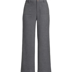 Women's Brushed Flannel High Rise Patch Pocket Wide Leg Crop Pants