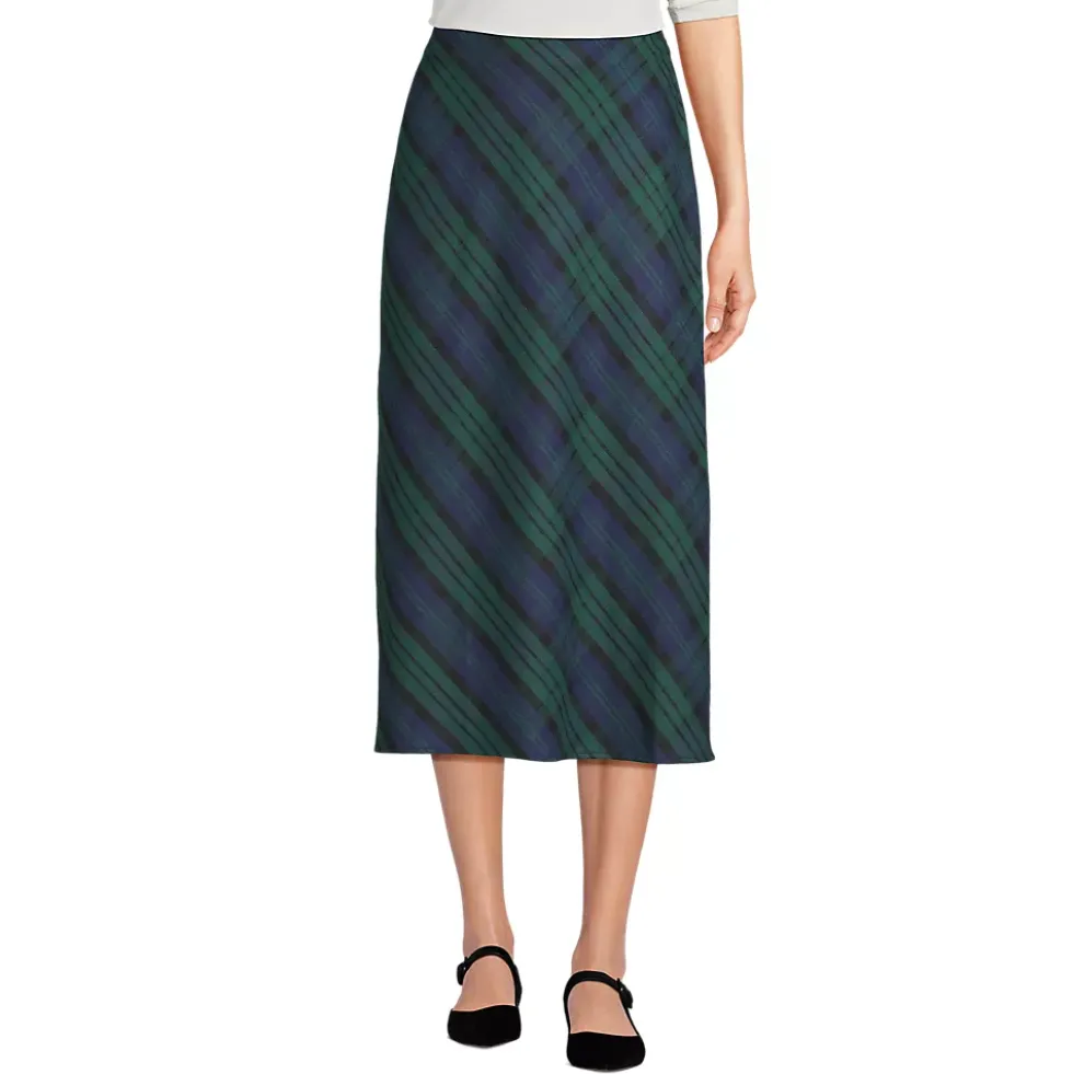 Women's Brushed Flannel Midi Column Skirt