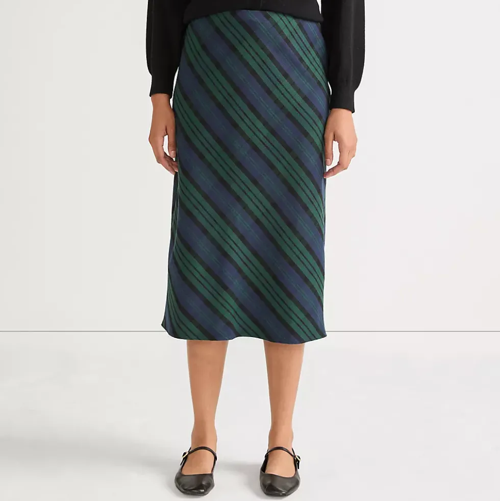Women's Brushed Flannel Midi Column Skirt