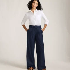 Women's Brushed Flannel Mid Rise Wide Leg Trousers