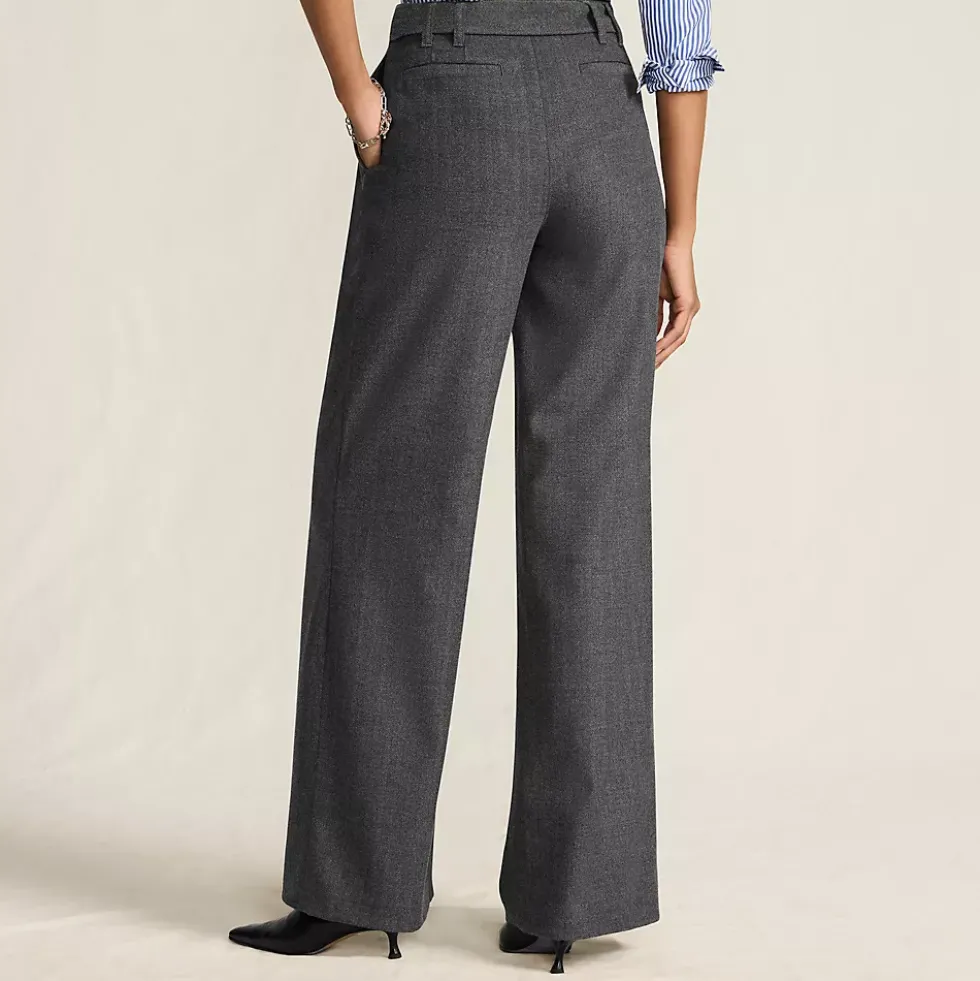 Women's Brushed Flannel Mid Rise Wide Leg Trousers