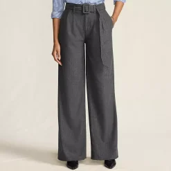 Women's Brushed Flannel Mid Rise Wide Leg Trousers