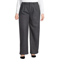 Women's Brushed Flannel Mid Rise Wide Leg Trousers