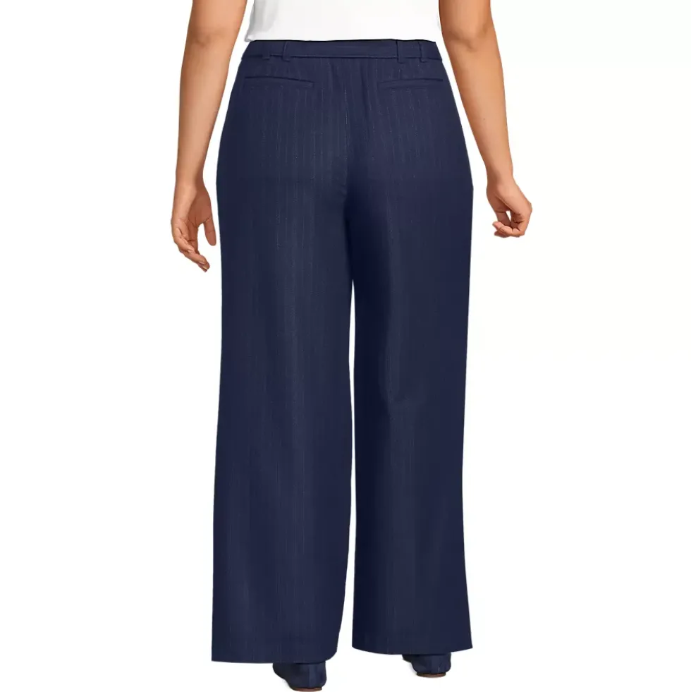 Women's Brushed Flannel Mid Rise Wide Leg Trousers