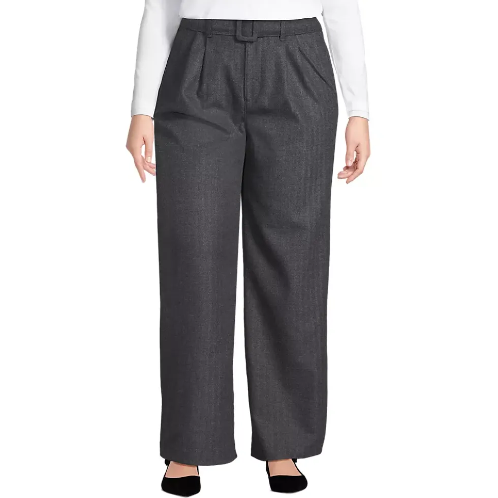 Women's Brushed Flannel Mid Rise Wide Leg Trousers