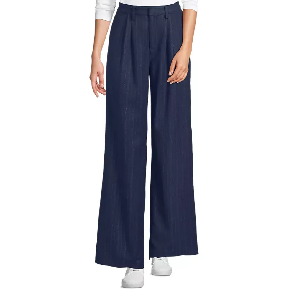 Women's Brushed Flannel Mid Rise Wide Leg Trousers