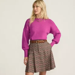 Women's Brushed Flannel Pleated Mini Skirt