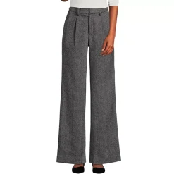 Women's Brushed Wool High Rise Pleated Wide Leg Pants