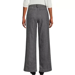 Women's Brushed Wool High Rise Pleated Wide Leg Pants