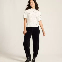 Women's Bubble Sleeve Silky Knit Smocked Mock Neck Top