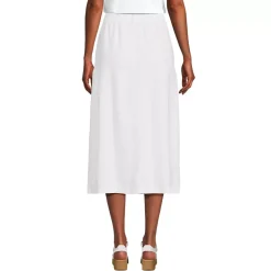 Women's Button Front Linen Midi Skirt