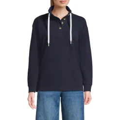 Womens Button Front Sweatshirt