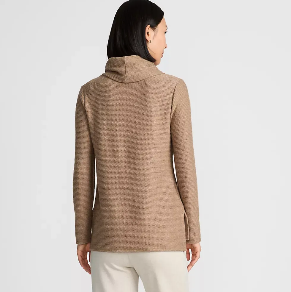 Women's Cable Ottoman Relaxed Long Sleeve Cowl Neck Top