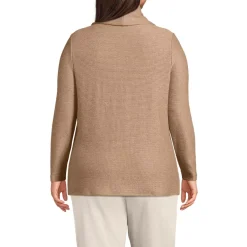 Women's Cable Ottoman Relaxed Long Sleeve Cowl Neck Top