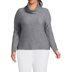 Women's Cable Ottoman Relaxed Long Sleeve Cowl Neck Top