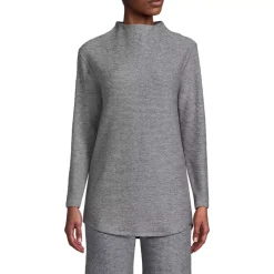 Women's Cable Ottoman Relaxed Long Sleeve Funnel Neck Tunic