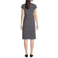 Women's Cap Sleeve Box Pleat Ponte Dress