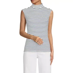 Women's Cap Sleeve Drapey Rib Fitted Funnel Neck Tank