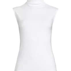 Women's Cap Sleeve Drapey Rib Fitted Funnel Neck Tank