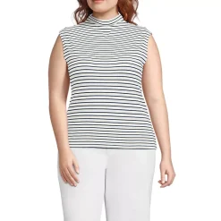 Women's Cap Sleeve Drapey Rib Fitted Funnel Neck Tank