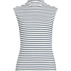 Women's Cap Sleeve Drapey Rib Fitted Funnel Neck Tank