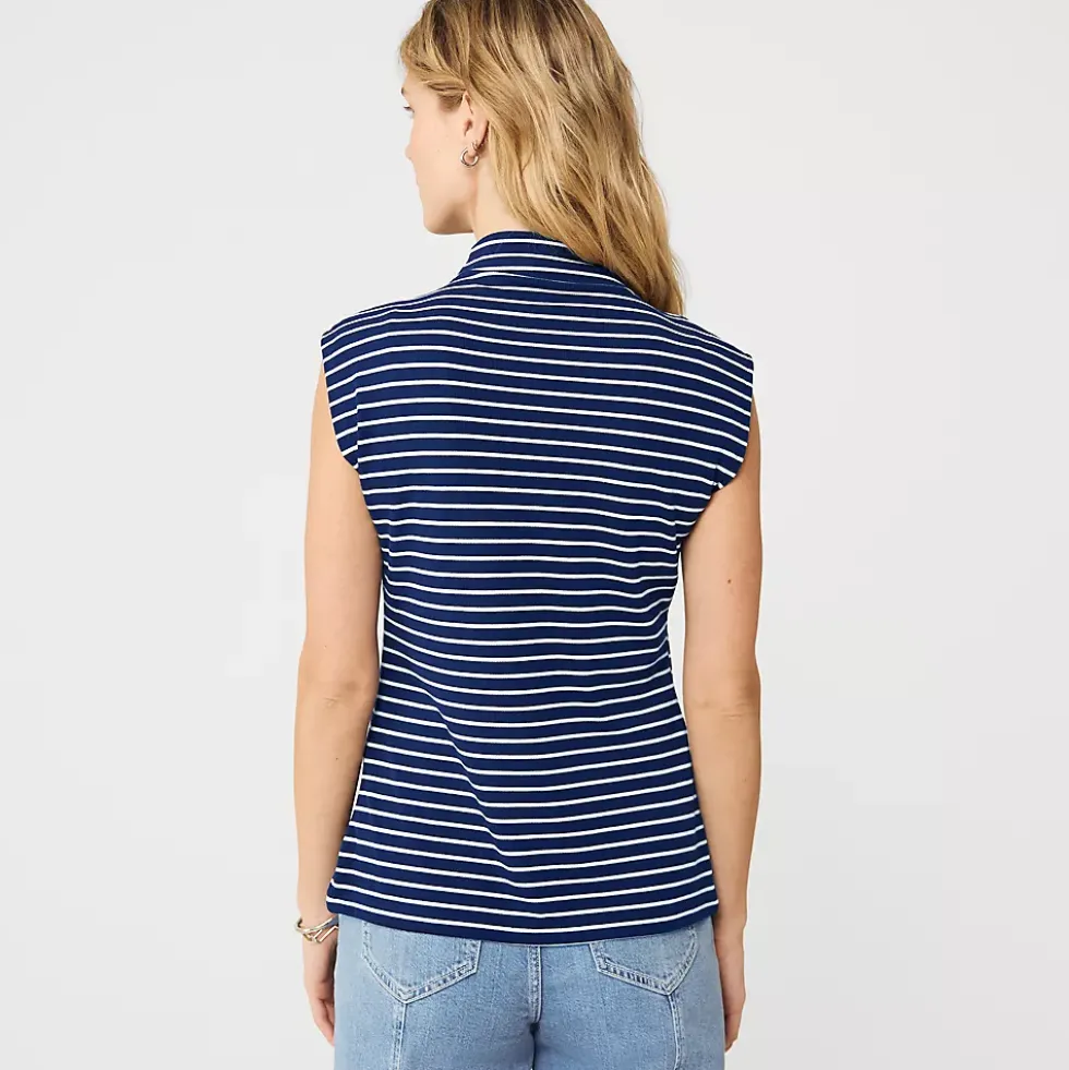 Women's Cap Sleeve Drapey Rib Fitted Funnel Neck Tank