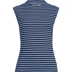 Women's Cap Sleeve Drapey Rib Fitted Funnel Neck Tank