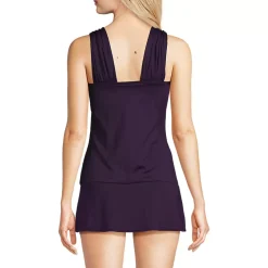 Women's Cap Sleeve High Neck Tankini Swimsuit Top