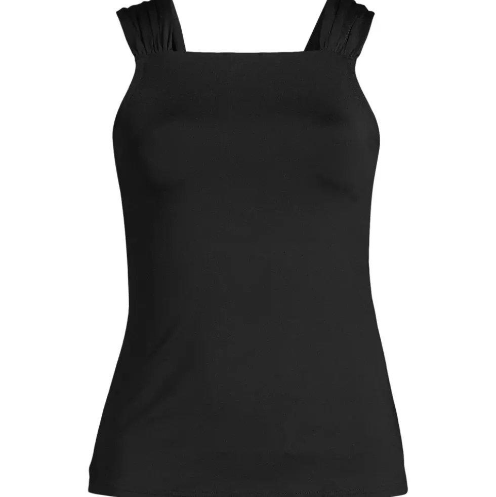 Women's Cap Sleeve High Neck Tankini Swimsuit Top