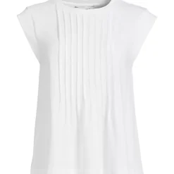 Women's Cap Sleeve Lightweight Jersey Pintuck Swing Top