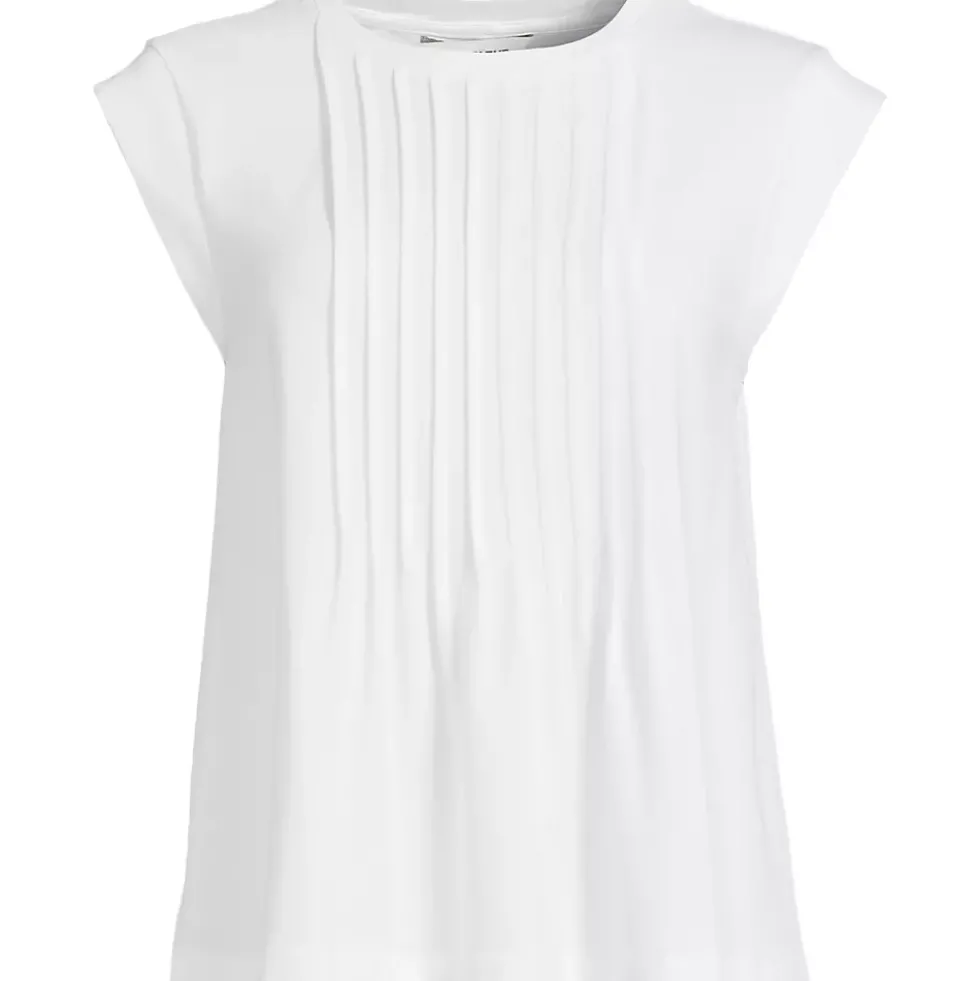 Women's Cap Sleeve Lightweight Jersey Pintuck Swing Top