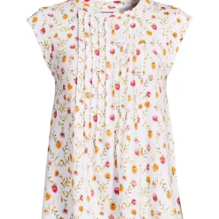Women's Cap Sleeve Lightweight Jersey Pintuck Swing Top