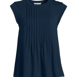 Women's Cap Sleeve Lightweight Jersey Pintuck Swing Top