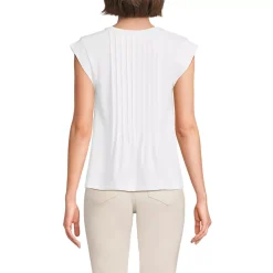 Women's Cap Sleeve Lightweight Jersey Pintuck Swing Top