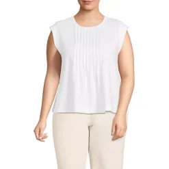 Women's Cap Sleeve Lightweight Jersey Pintuck Swing Top
