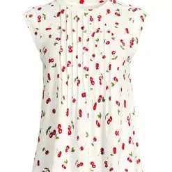 Women's Cap Sleeve Lightweight Jersey Pintuck Swing Top