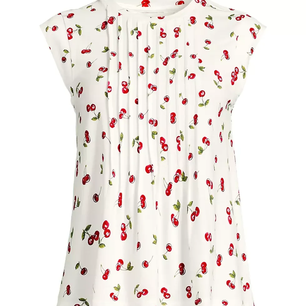 Women's Cap Sleeve Lightweight Jersey Pintuck Swing Top
