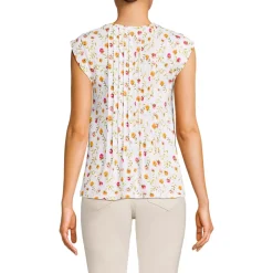 Women's Cap Sleeve Lightweight Jersey Pintuck Swing Top